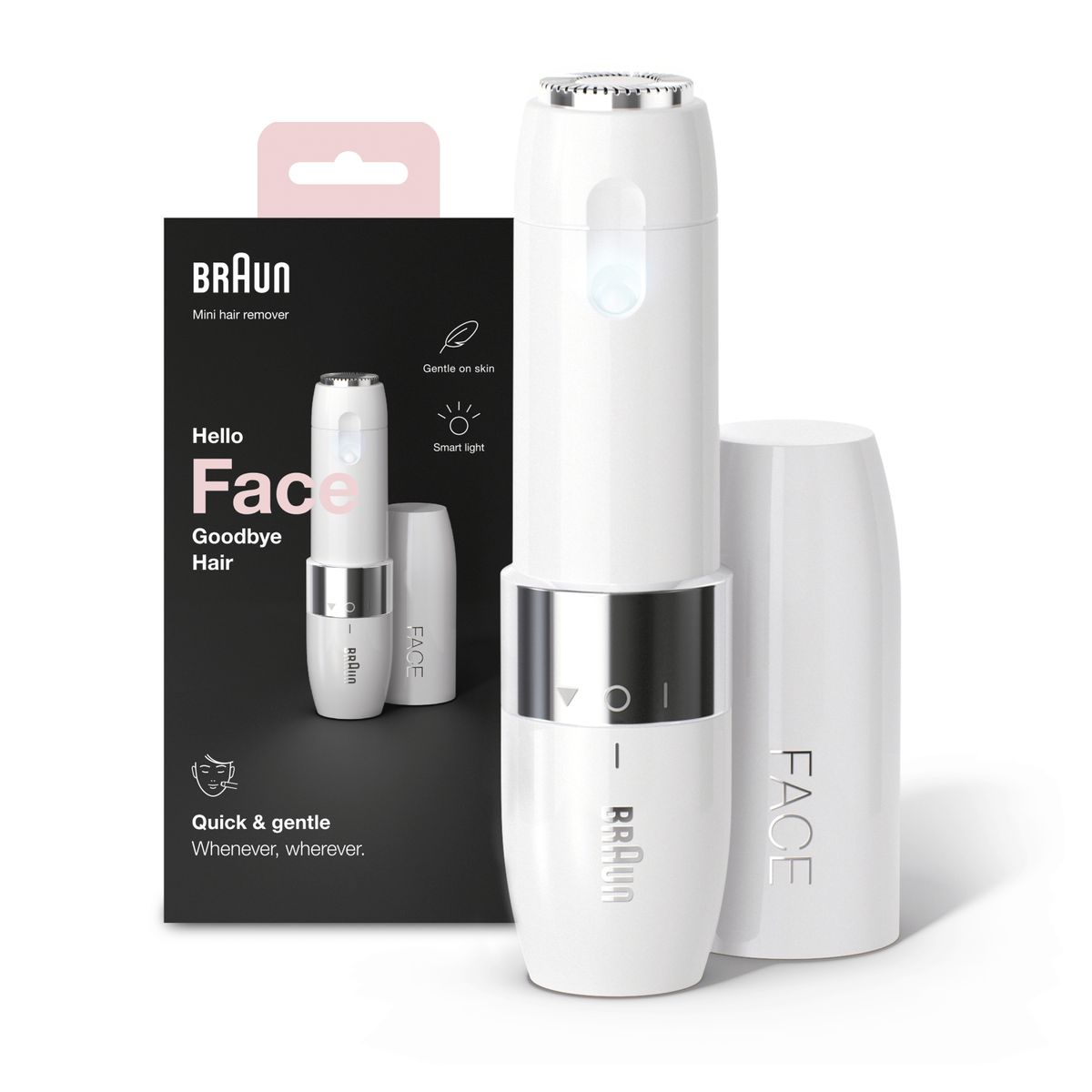Braun Face Mini Hair Remover electric facial hair remover for women small shaver for fast gentle shaving upper lip chin cheeks for on the go smartlight FS1000