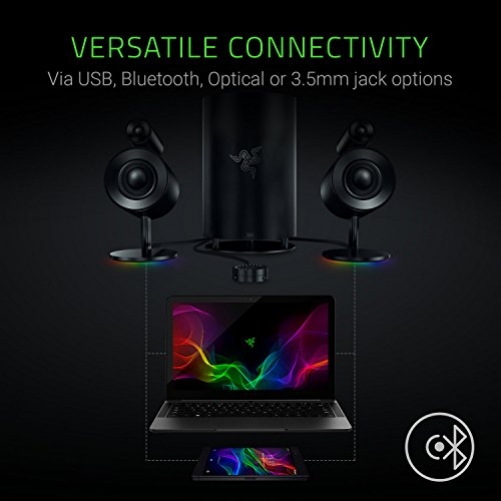 Razer Nommo Pro Gaming Speaker 2.1 Surround-Sound System BT USB 3.5mm Optical Multi-Plattform Black EU