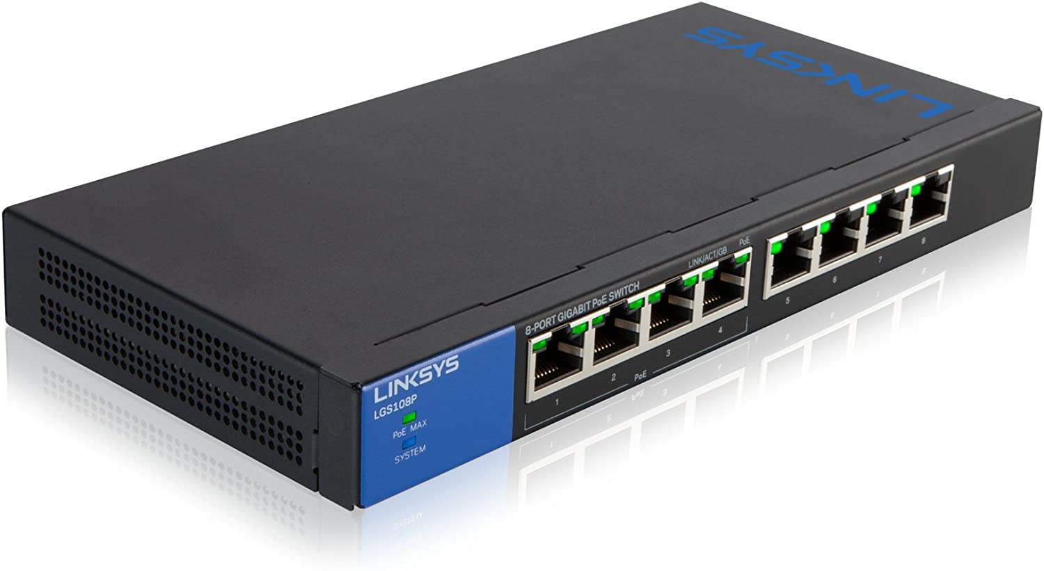 Linksys Switch Unmanaged Gigabit Ethernet (10/100/1000) Power over Ethernet (PoE) Black Plug Type G UK
