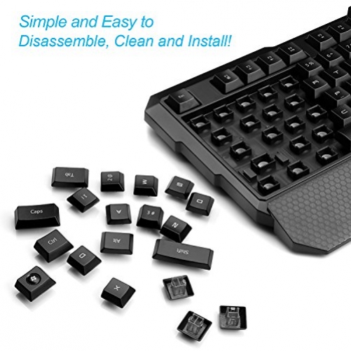 TeckNet Set Tastatur und Gaming Mauspad für Gamer mit Kraken LED Schwarz X861 (FRA Layout - AZERTY)