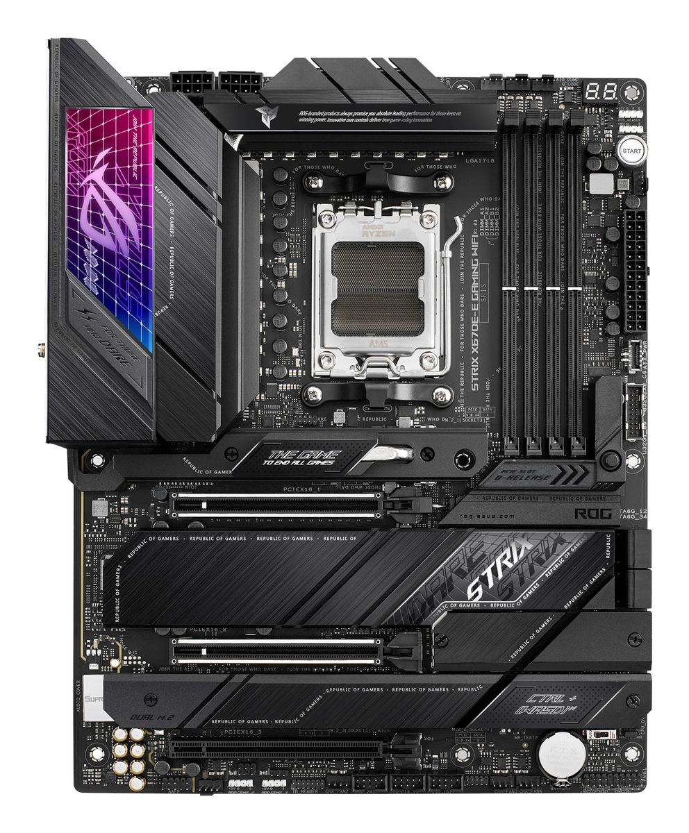 ASUS ROG Strix X670E-E Gaming WiFi Mainboard AM5 ATX, DDR5, PCIe 5.0, 4x M.2, 2.5Gb LAN, Wi‑Fi 6E, Bluetooth 5.2, USB 3.2 Gen2x2, Aura Sync