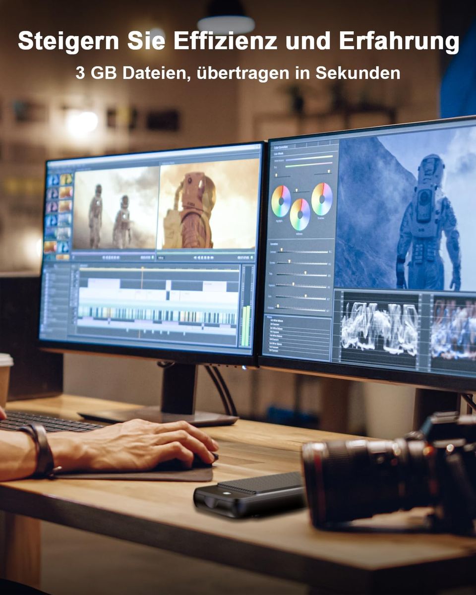 NEWQ HS01 40Gbps M.2 NVMe SSD-Gehäuse, USB4/Thunderbolt 4/3, werkzeuglos, 2230-2280 kompatibel, Aluminium-Kühlkörper, Blau, für Mac Mini M4/Pro, M1/M2 Pro/Max