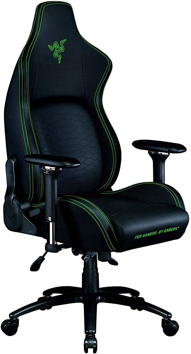 Razer Iskur Ergonomic Gaming & Office Chair PVC < 136kg Lumbar Support Headrest Black/Green