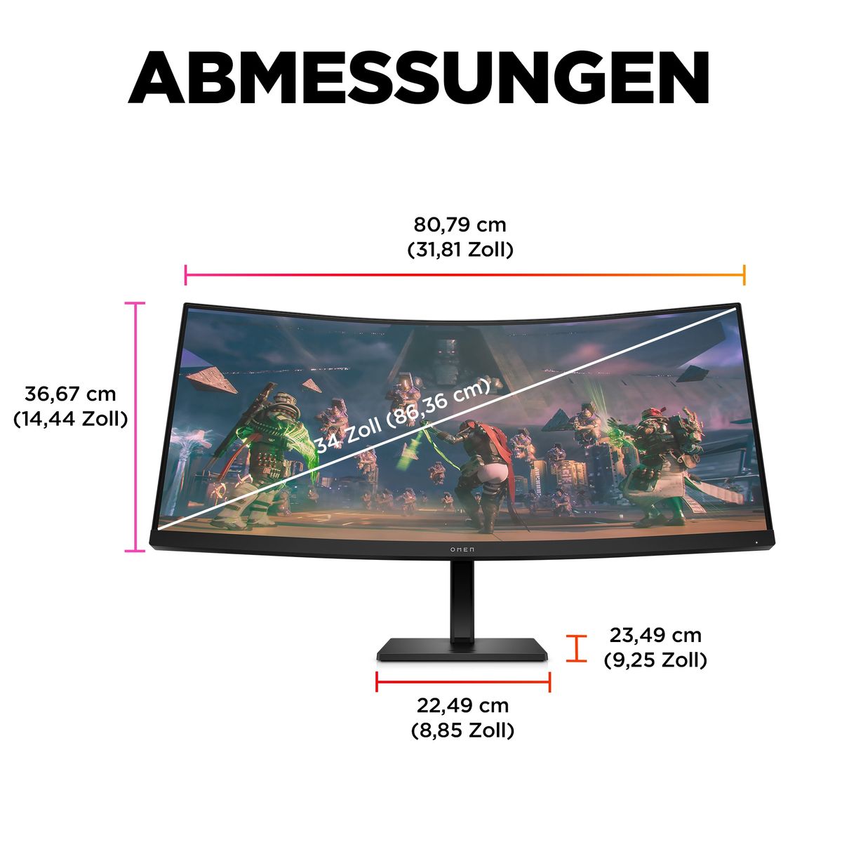 OMEN by HP 34 Zoll WQHD 165 Hz Curved Gaming-Monitor – OMEN 34c