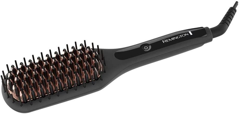 Remington Glättbürste 2in1: Glätteisen & Haarbürste für eine reduzierte Stylingzeit Keramikbeschichtete & antistatische Borsten kühlen Enden Digitales Display 150-230°C CB7400