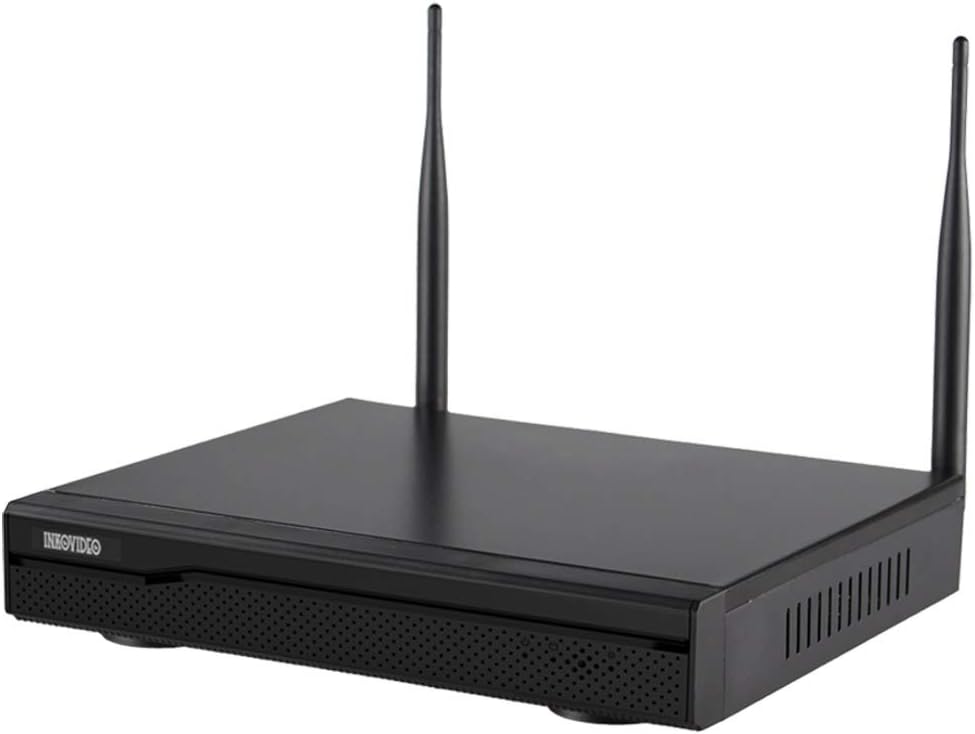 Inkovideo INKO-22M WLAN Komplettset mit 4-Kanal Netzwerkrekorder/Aufzeichnungsgerät und 2X 3 MP Überwachungskameras - Plug and Play, P2P, Nachtsicht bis 20 m