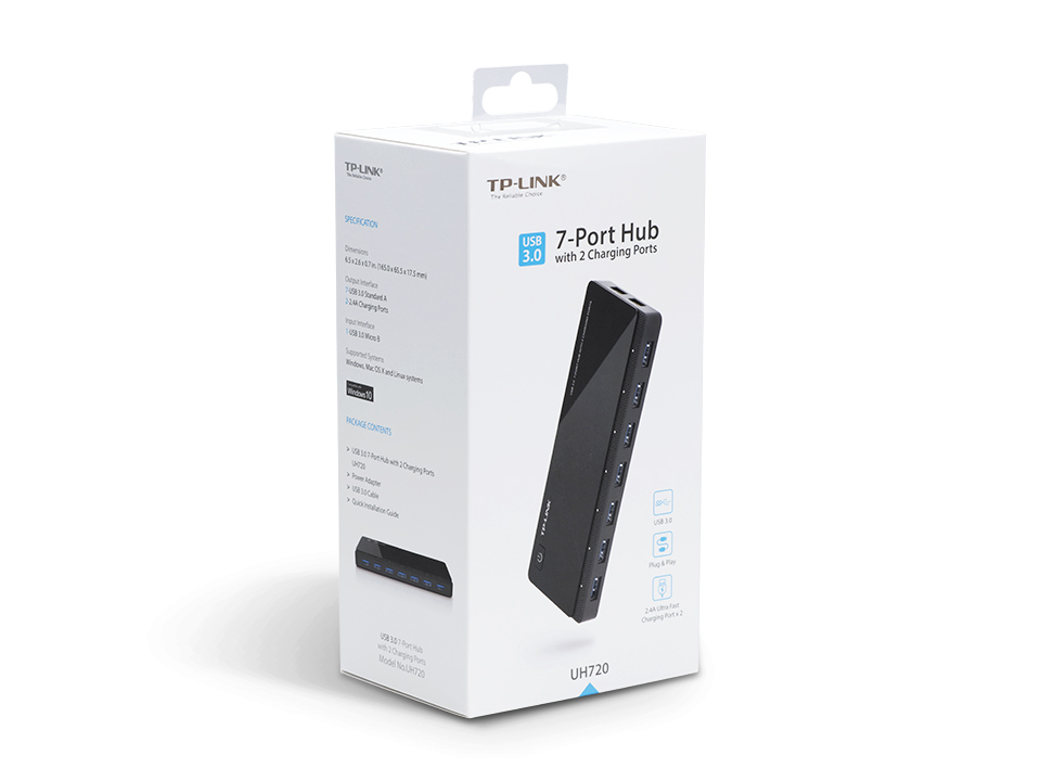 TP-Link UH720 Schnittstellen-Hub USB 3.2 Gen 1 (3.1 Gen 1) Micro-B 5000 Mbit/s Schwarz