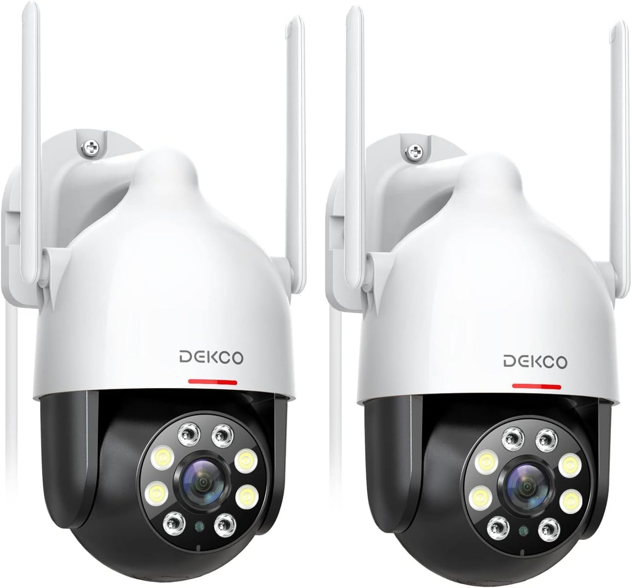 DEKCO DC5L-2P Außen PTZ Überwachungskamera 3MP 2K, 2er Pack, WLAN 2,4 GHz, 350°/90° schwenkbar, Vollfarb-Nachtsicht 30 m, 2‑Wege-Audio, IP66