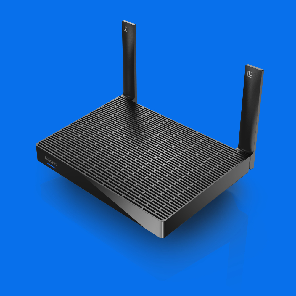 Linksys MR2000-KE WLAN-Router Dual-Band, Wi‑Fi 6 (802.11ax) 2000 Mbit/s, Gigabit Ethernet, 4x LAN, USB, Schwarz