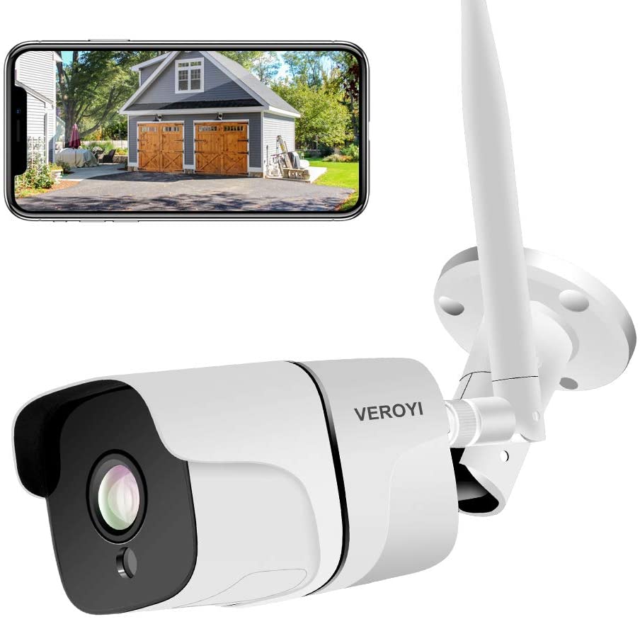 Veroyi Security Camera Outdoor Veroyi 1080P Waterproof Home Security Camera System Wi-Fi IP Camera IR Night Vision Motion Detection 2-Way Audio Remote Monitor