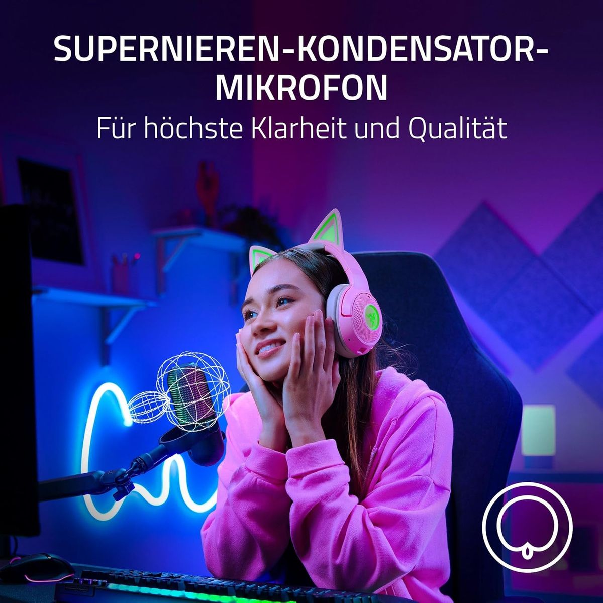 Razer Seiren V3 Chroma - RGB-USB-Mikrofon mit Tap-to-Mute (Reaktive Beleuchtung, Supernieren-Kondensator-Mikrofon, Digitaler Verstärkungsbegrenzer und integrierter Schockdämpfer) Schwarz Razer Seiren V3 Chroma - RGB-USB-Mikrofon mit Tap-to-Mute (Reaktive Beleuchtung, Supernieren-Kondensator-Mikrofon, Digitaler Verstärkungsbegrenzer und integrierter Schockdämpfer) Schwarz