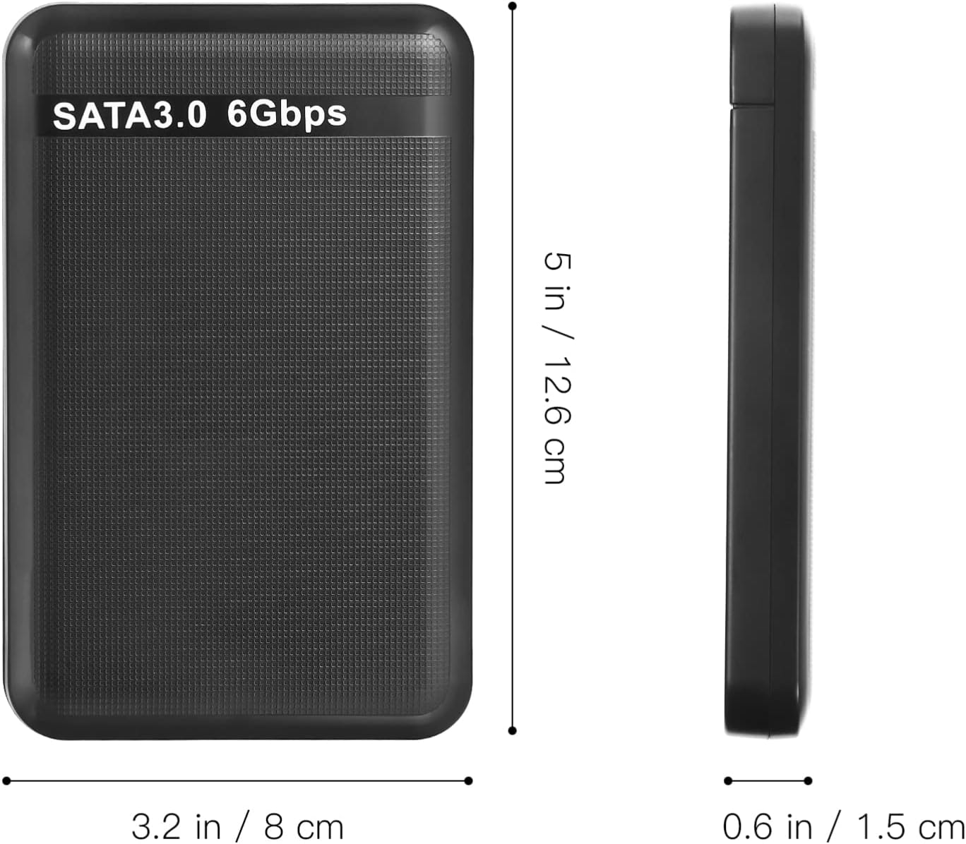 Solustre Externe Festplatte, tragbar, Mobile Festplatte, hohe Geschwindigkeit, Usb3.0 unterstützt Festplatte 3 TB für PC, Desktop, Laptop und mehr (weiß) schwarz Schwarz 12,5 * 8 cm