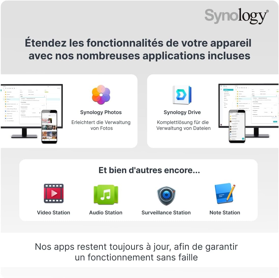 Synology DS223 2-Bay DiskStation NAS, Realtek RTD1619B Quad-Core, 2 GB DDR4, 1x 1GbE RJ-45, Schwarz, ohne HDD
