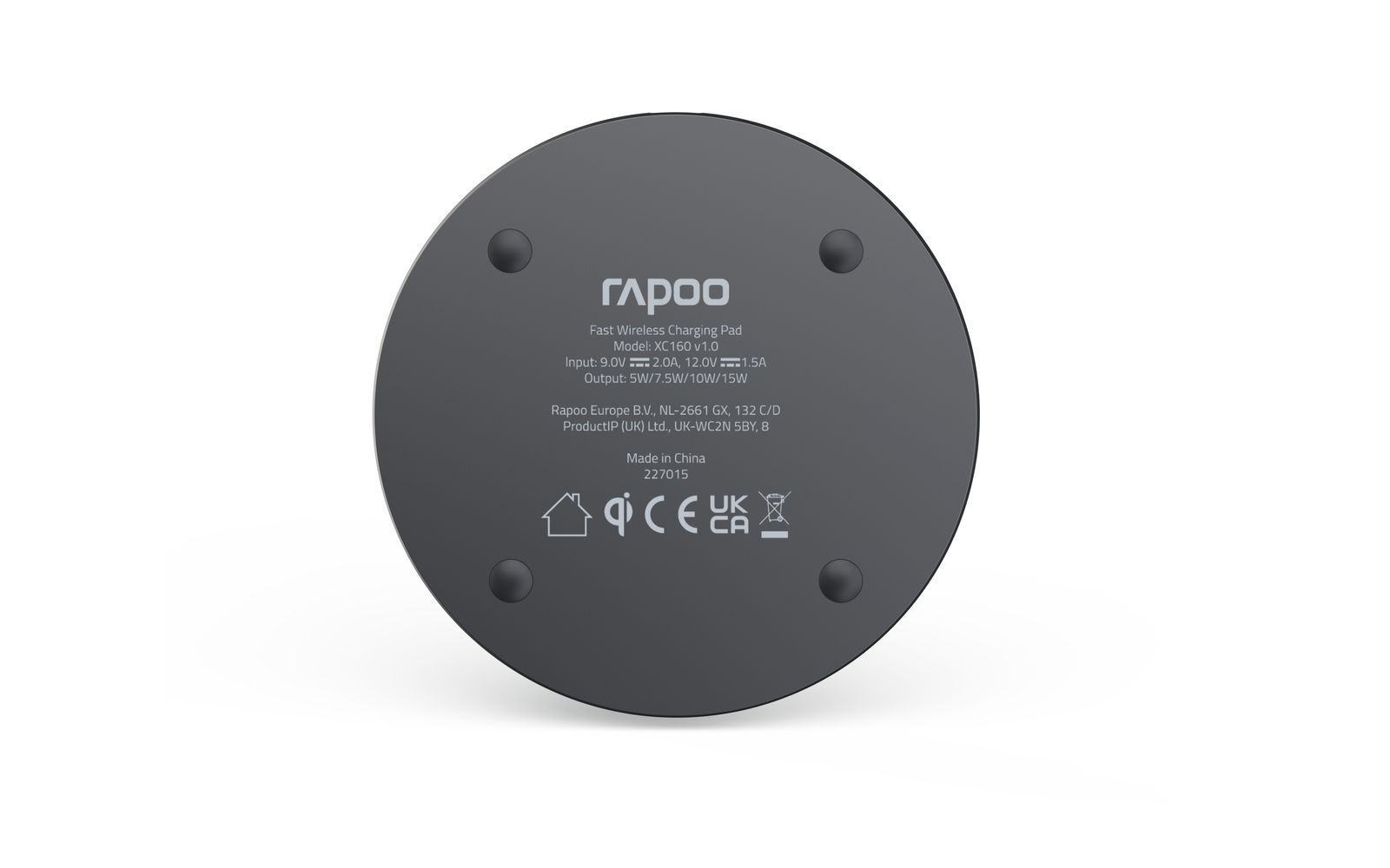 Rapoo XC160 Smartphone Schwarz USB Kabelloses Aufladen Schnellladung Drinnen Rapoo XC160 Smartphone Schwarz USB Kabelloses Aufladen Schnellladung Drinnen