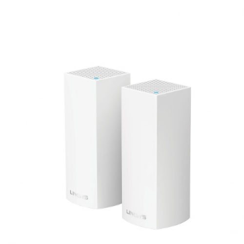 Linksys WHW0302 Velop Tri-Band Whole Home Mesh WiFi System (AC2200 WiFi Router/WiFi Extender for Seamless Coverage of up to 4,000 sq ft, Parental Controls, 2-Pack, White) 2 Pack | 2-3 Bedrooms AC2200 | Tri-Band