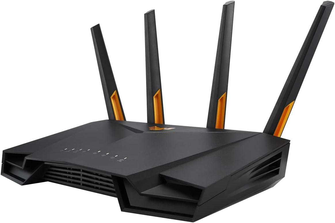 ASUS TUF Gaming AX4200 Dual Band WiFi 6 Gaming kombinierbarer Router (Tethering als 4G und 5G Router-Ersatz, WiFi 6, bis zu 4200 Mbit/s, Mobile Game Mode, 2,5Gbit/s Port, AiMesh, AiProtection Pro) TUF WiFi6 4.200 Mbit/s