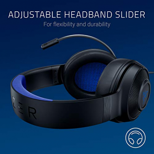 Razer Kraken X for Console Gaming Headset Virtual 7.1 Surround-Sound 3.5mm Multi-Plattform Black/Blue