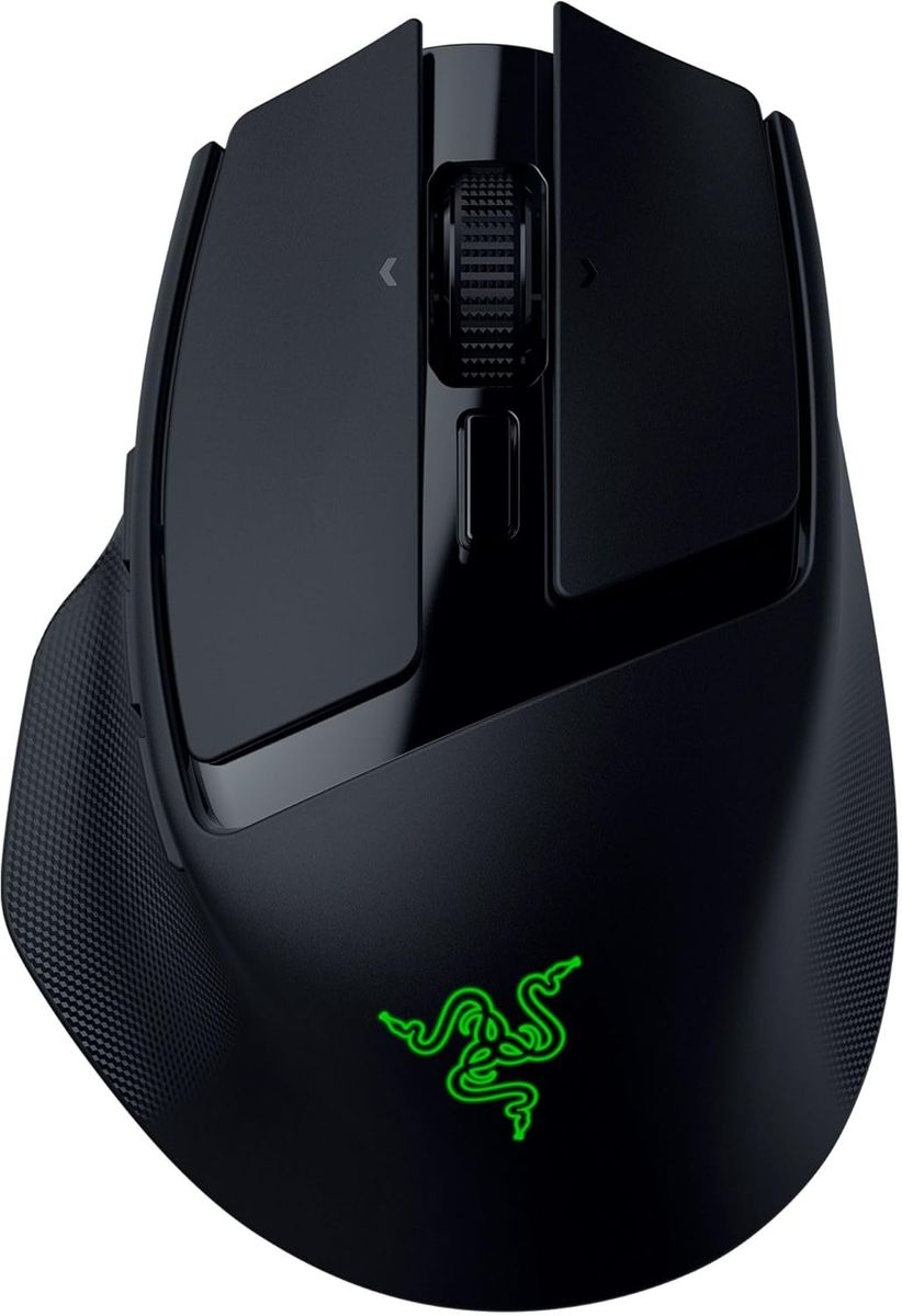 Razer Basilisk Mobile - Kleine ergonomische kabellose Gaming-Maus - AI Prompt Master - Focus X 18K Sensor (Tri-Mode-Konnektivität, bis zu 105 Stunden, Mausschalter Gen-3) Schwarz