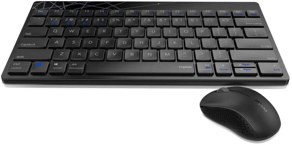 Rapoo 8000M kabelloses Multi-Mode Deskset Tastatur & Maus schwarz QWERTZ (DE)