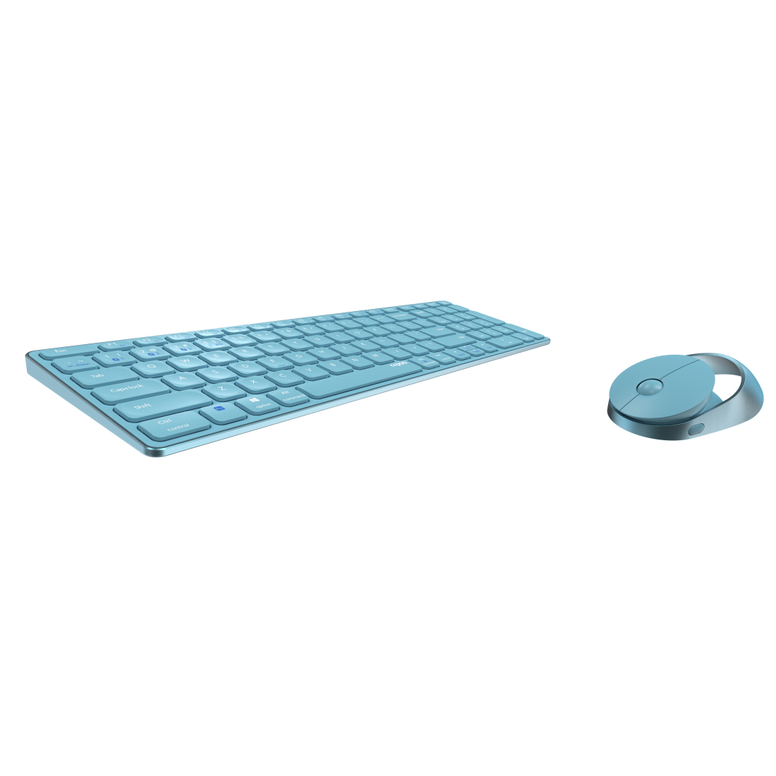 Rapoo 9850M Deskset Dual Wireless Keyboard Mouse Set 1.600 DPI Aluminium Blue DE Layout