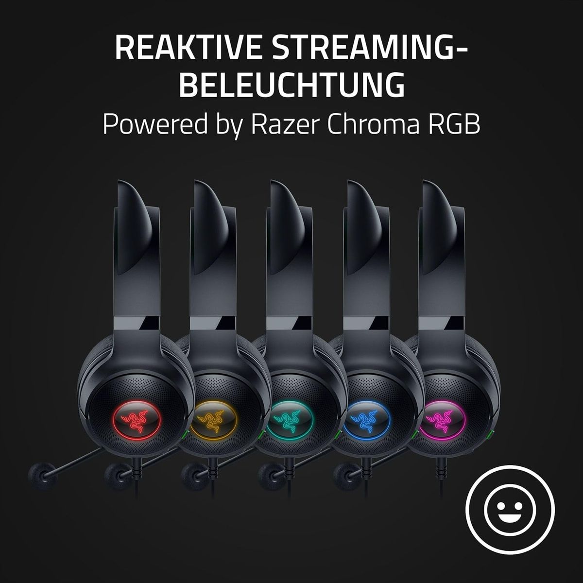 Razer Kraken Kitty V2 Gaming Headset USB Virtual 7.1 Surround-Sound for PC Black