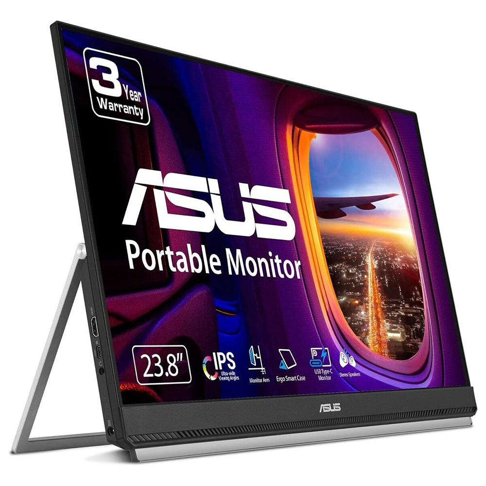 ASUS ZenScreen MB249C 23,8" (60,5 cm) FHD IPS Monitor, USB-C 60W PD, HDMI, 75 Hz, FreeSync, Lautsprecher, VESA, Schwarz