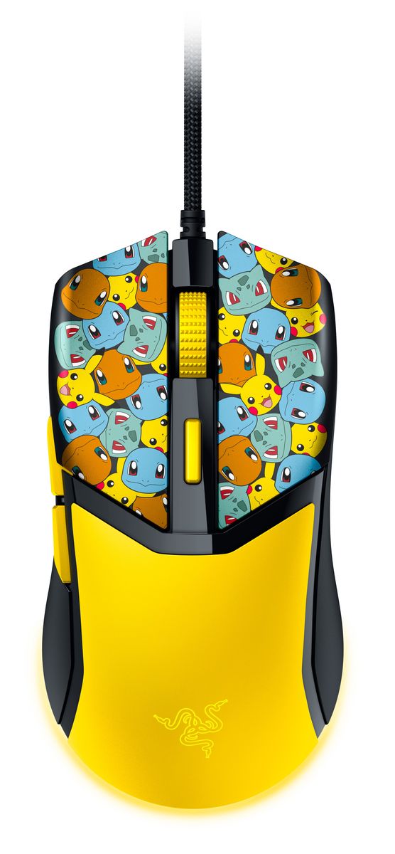 Razer Cobra Pokemon Edition Gaming Maus, Rechts, RF Wireless Kabellos, Optischer Sensor 8500 DPI, 6 programmierbare Tasten, RGB-Beleuchtung, 300 ips, 35G, PTFE-Füße