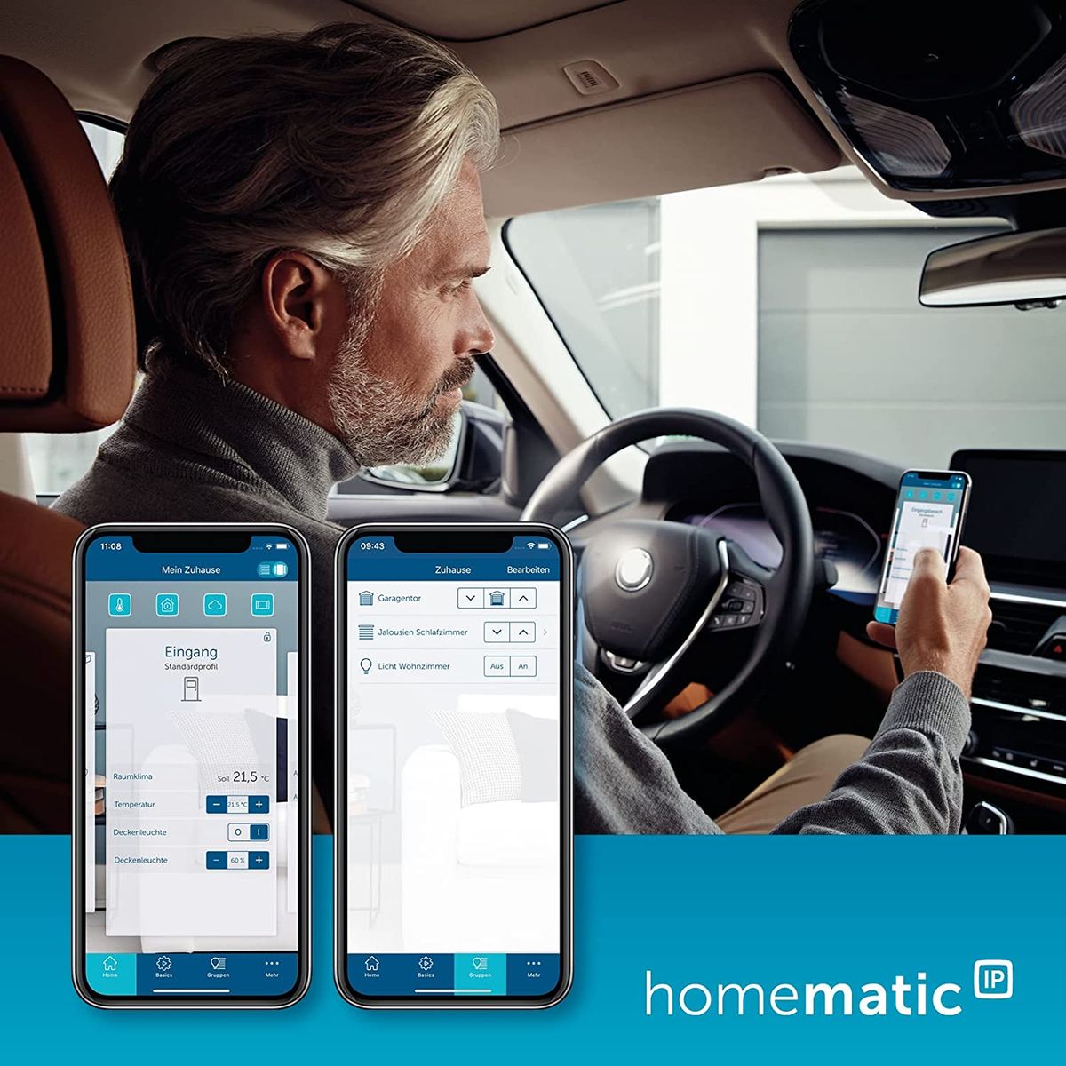 Homematic IP Smart Home Garagentortaster, smarte Garagentorsteuerung zum Nachrüsten, 150586A0