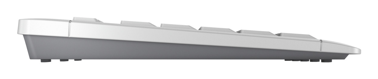 CHERRY STREAM DESKTOP COMFORT, Kabelloses Tastatur-Maus-Set, 2,4 GHz Funk, Leise Tasten, Ergonomische Rechtshu00e4ndermaus, Weiu00df-Grau - (DEU Layout - QWERTZ)