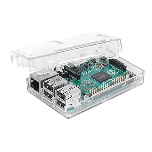 IVSO Raspberry Pi 3 Model B case - High quality PC Protective Case with 2x Heatsinks for Raspberry Pi 3 Model B, Pi 2 Model B /Pi Model B+ (Transparent)