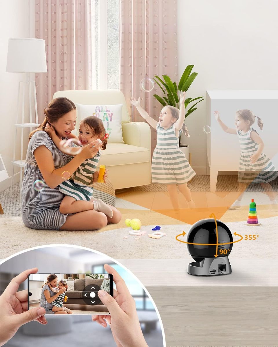 Imou WLAN IP Kamera Überwachungskamera 360°, Bewegungsverfolgung & Personenerkennung, Geräuscherkennung, Nachtsicht 10m, Alexa kompatibel, 4MP-Auflösung, 2-Wege-Audio, Datenschutzmodus, 2,4GHZ