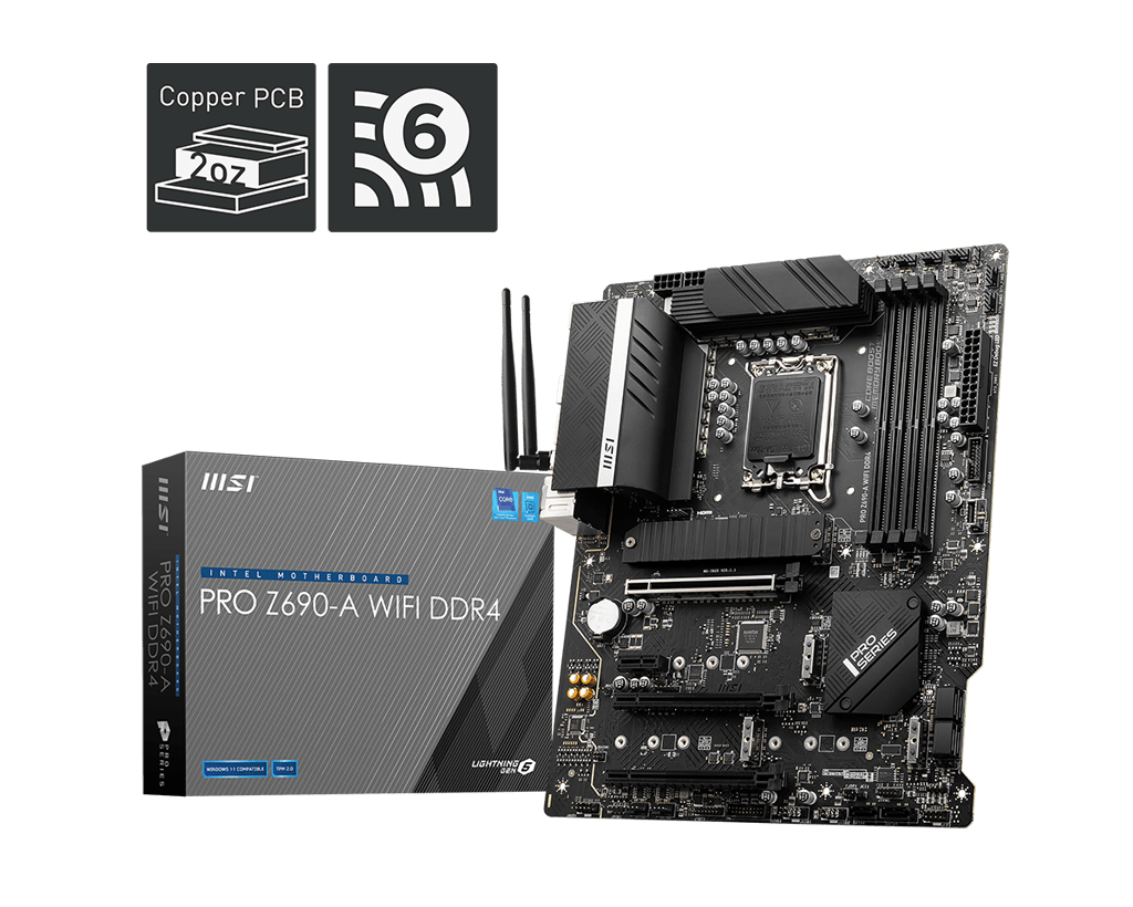 MSI PRO Z690-A WIFI DDR4 Motherboard Intel Z690 LGA 1700 ATX