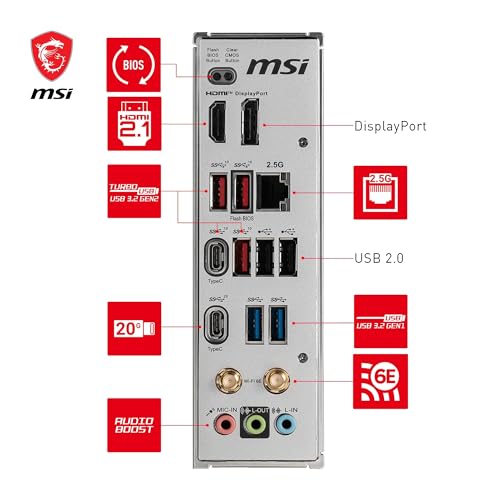 MSI B650M PROJECT ZERO Mainboard AMD B650 Sockel AM5 micro-ATX, DDR5, Wi-Fi 6E, Bluetooth 5.3, 2.5Gb LAN, HDMI 2.1, 128GB, Weiß