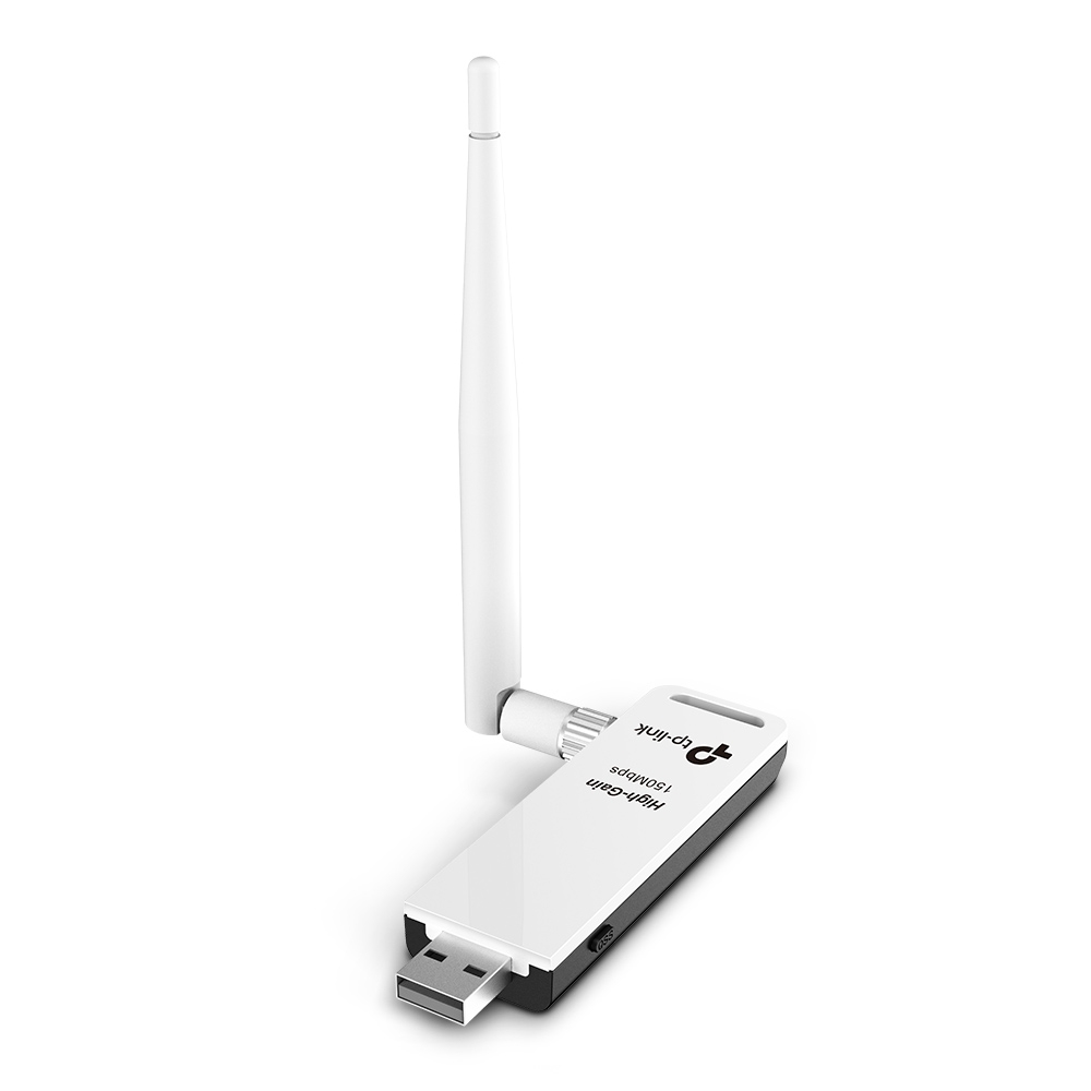 TP-Link TL-WN722N 150 Mbps High Gain Wireless USB Adapter - White V2 Version 150M
