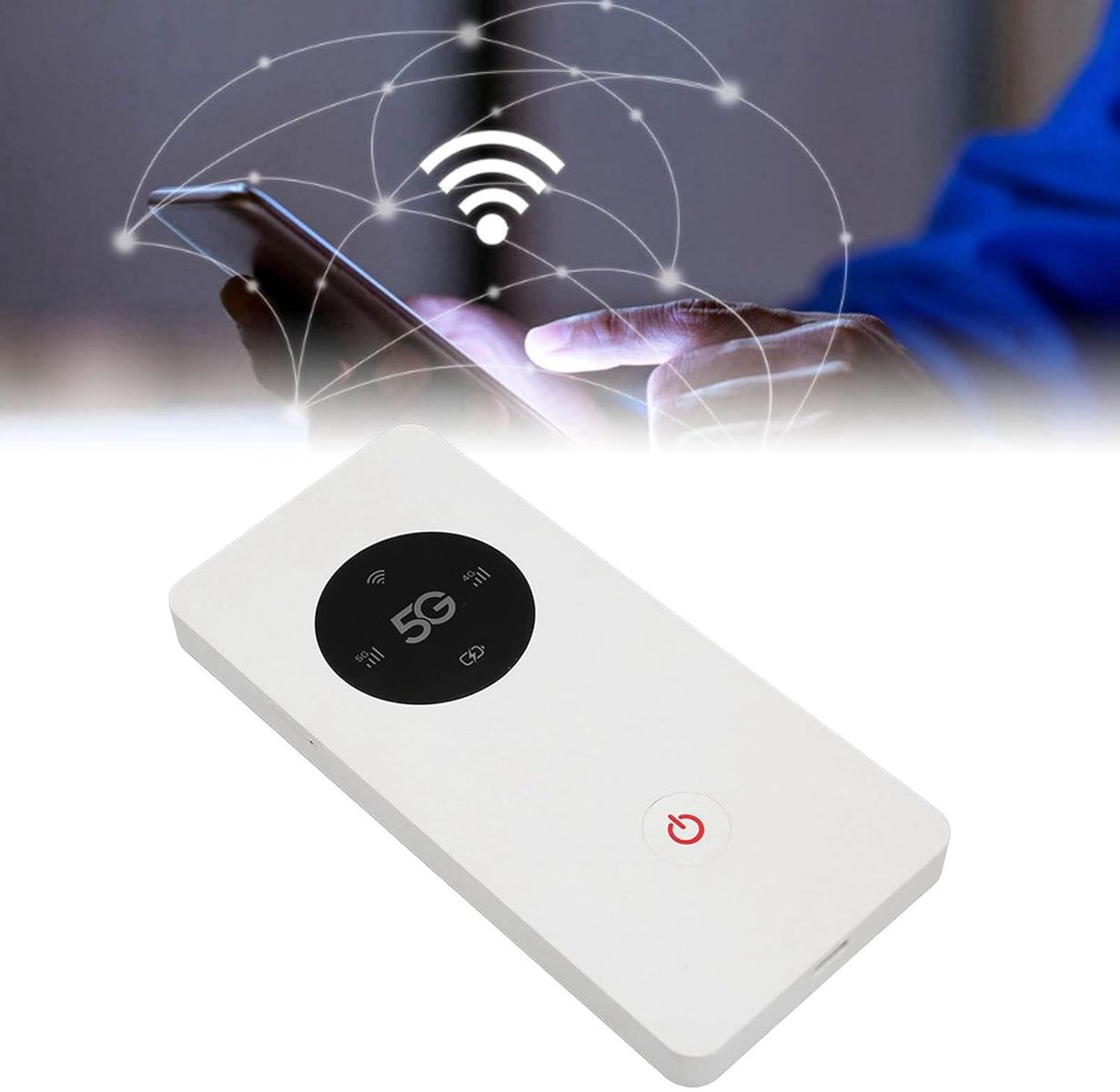 Topiky Topiky4iq6hprskw 5G-Router Pocket WiFi, Tragbarer 5G Mobile Hotspot mit Nano-SIM, Dualband WLAN (802.11ac), ZyNOS, WPA3, Reise