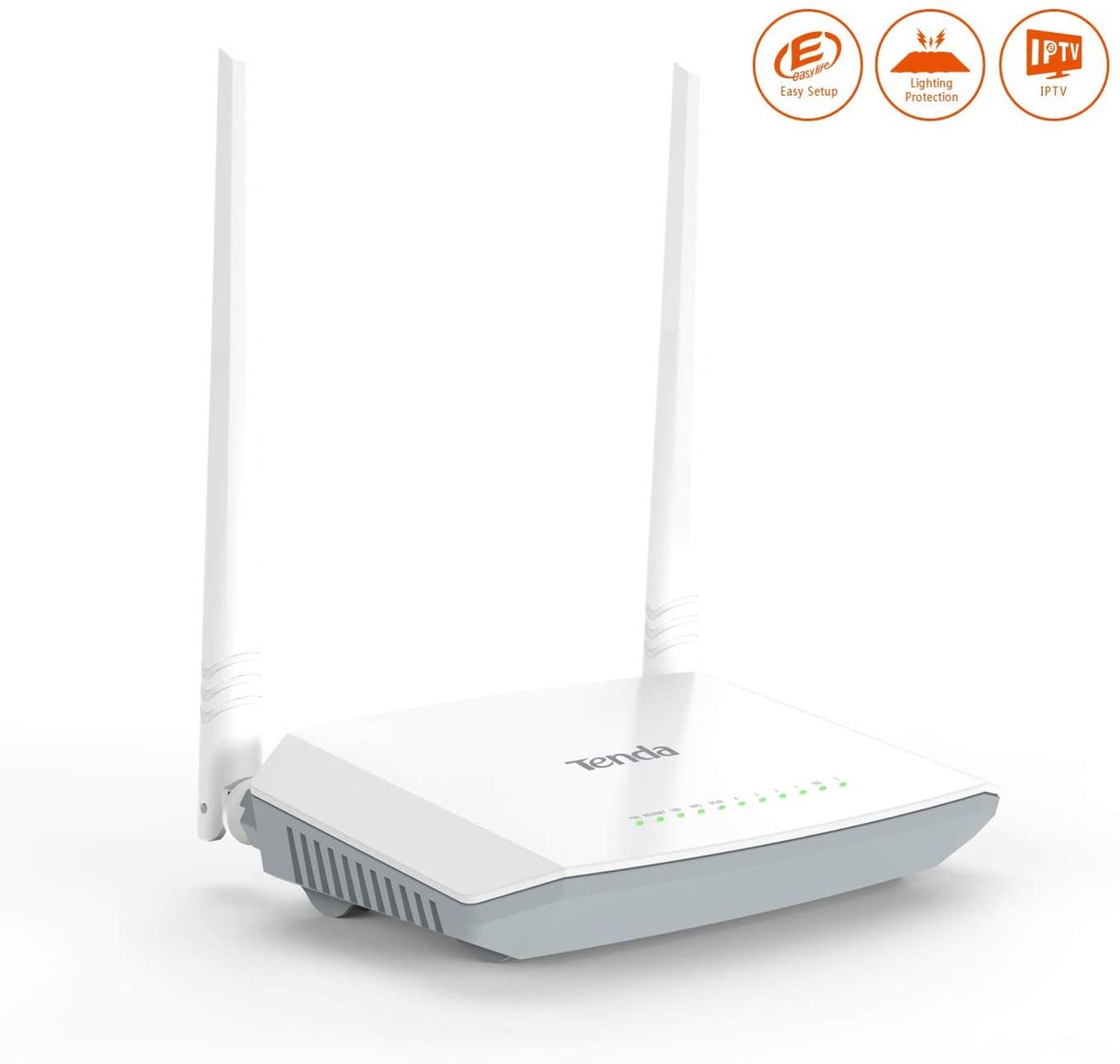 Tenda V300 Modem Router Adsl/Vdsl Wireless 300 MBps 5 Porte 100Mbps Wan/Lan 1 Porta USB 2.0 Dispositivo 4-In-1 Modem/Router/ Modem Router/Switch Wps Qos