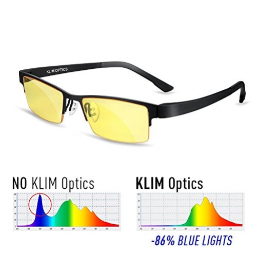 Klim Optics Blaulichtfilter Gaming Brille für PC Smartphone Tablet TV