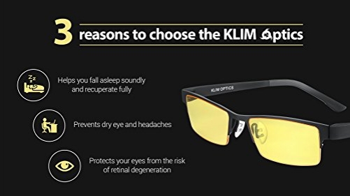 Klim Optics Blaulichtfilter Gaming Brille für PC Smartphone Tablet TV