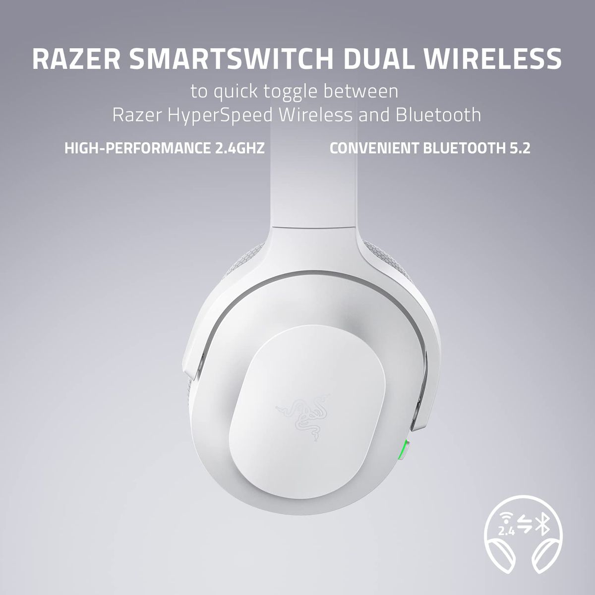 Razer Barracuda Gaming & Mobile Headset Dual Wireless Virtual 7.1 Surround-Sound Multi-Plattform Mercury