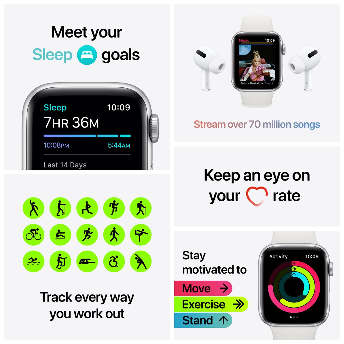 Apple Watch SE OLED 40 mm Grau GPS