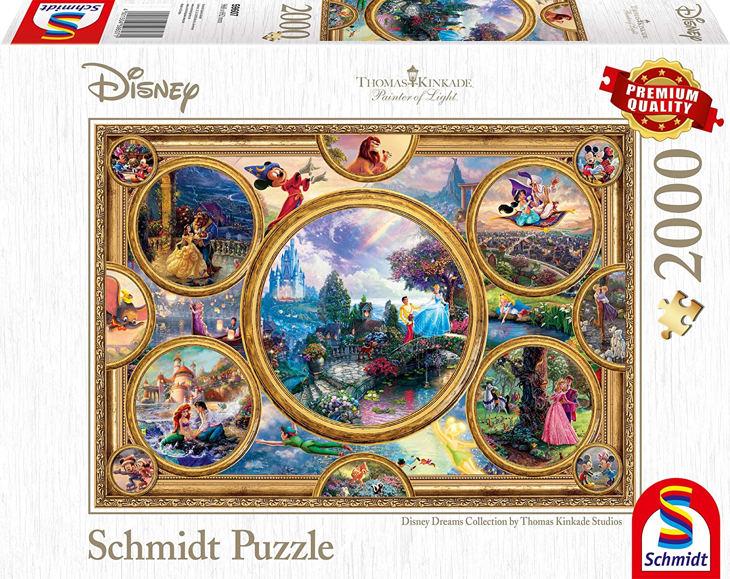 Schmidt Spiele 59607 Jigsaw Puzzle, 2000 Pieces, Multi-Coloured, Thomas Kinkade Disney Dreams Collection