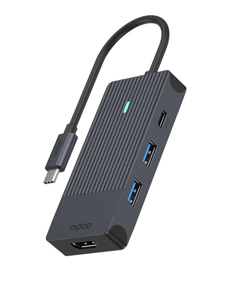 Rapoo UCM-2001 4-in-1 USB-C Multiport Adapter 100W Power Delivery HDMI USB-C USB-A 3.0 v1.0