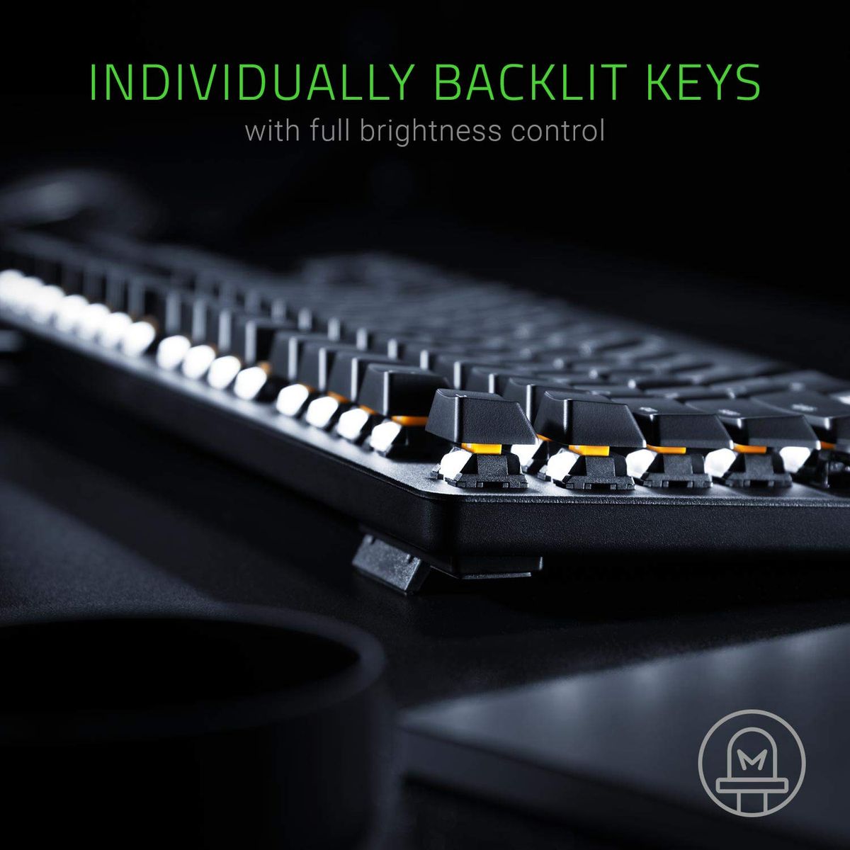 Razer BlackWidow Lite Gaming Keyboard Orange Switches TKL UK Layout QWERTY