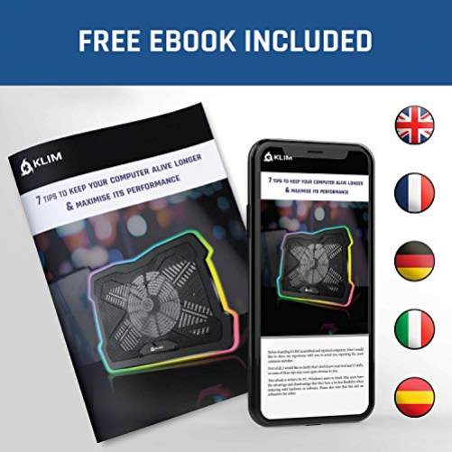 KLIM Serenity + Laptop-Kühler + 11 bis 15,6 Zoll + Perfekt für kleine und mittlere Laptops + Stabiles und Robustes Metallgitter + Geräuschloses Laptop-Kühlpad + NEU 2020 (Rot)