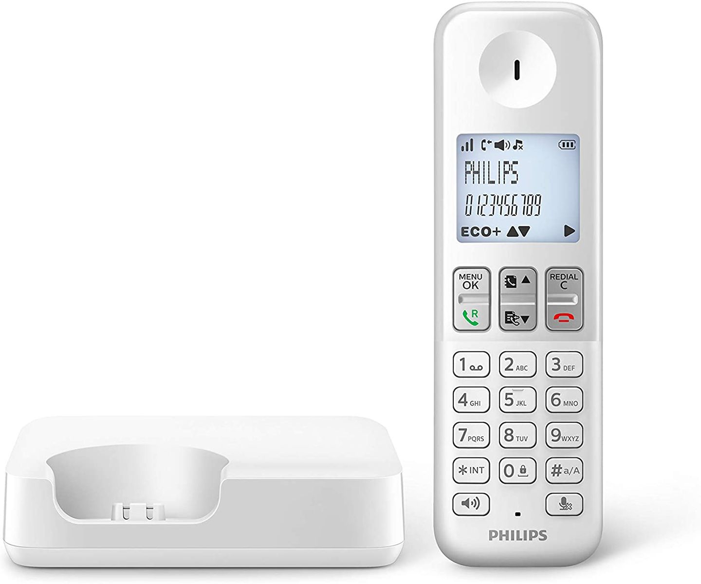 Philips Cordless Phone D2501W/34 1.8 Inch 500 mAh GAP S0424393