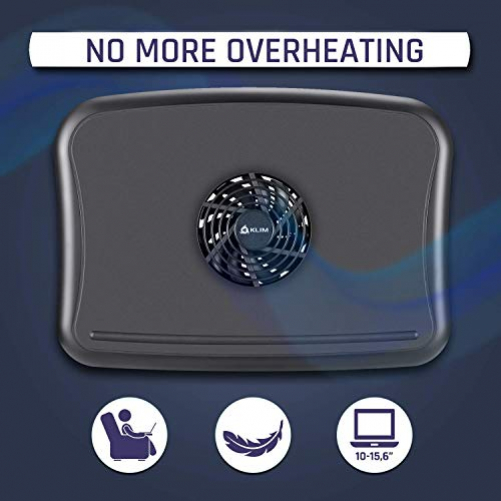 KLIM Comfort + Laptop-Kühler + Schütze Dich und Deinen Laptop vor Überhitzung + NEU 2020 + Hochwertiges leises Kühlkissen 10" - 15,6" + Stabil auf Deinem Schoß + leiser Ventilator