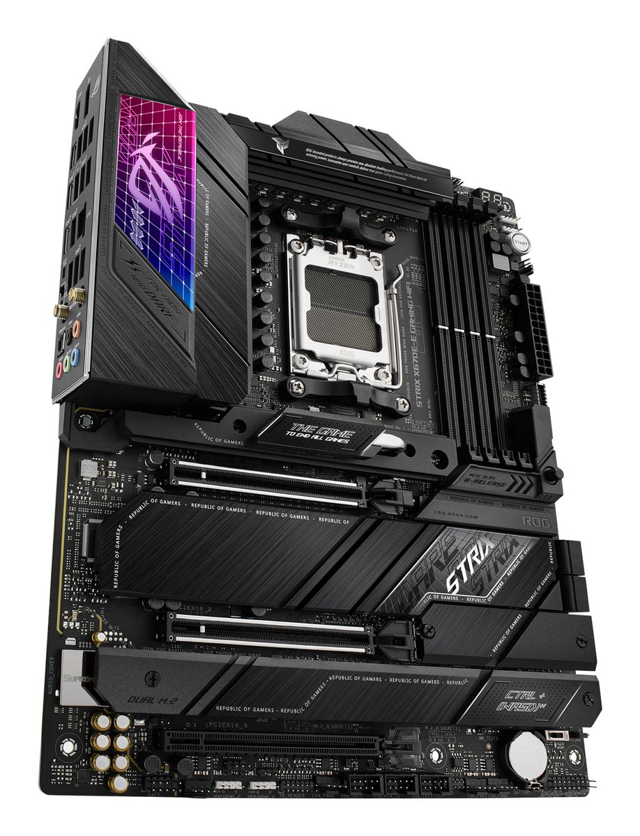 ASUS ROG Strix X670E-E Gaming WiFi Mainboard AM5 ATX, DDR5, PCIe 5.0, 4x M.2, 2.5Gb LAN, Wi‑Fi 6E, Bluetooth 5.2, USB 3.2 Gen2x2, Aura Sync