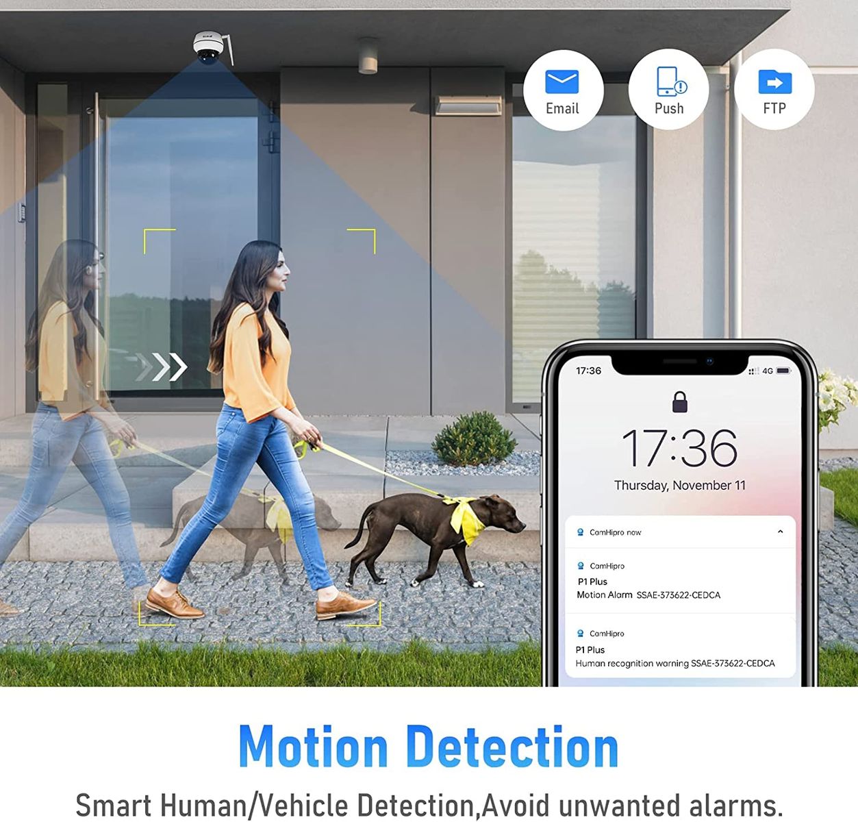 JideTech PTZ WiFi Überwachungskamera aussen,5MP Dome IP Auto Tracking Kamera mit 5X Optischer Zoom,2 Wege Audio,IP66 wasserdicht, 30M Nachtsicht,Unterstützung 128G SD Karte, P1 Plus-5MP-WF P1 Plus-5x-5MP WIFI Single