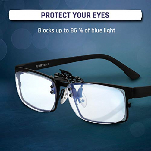 KLIM Protect OTG Clip-On-Brille zum Blockieren von blauem Licht an Bildschirmen