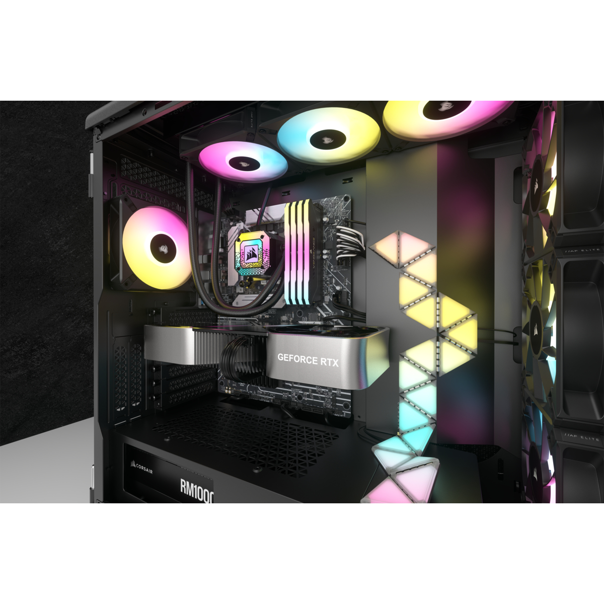 Corsair iCUE H150i ELITE CAPELLIX XT All-in-One CPU-Wasserkühlung 360 mm, 3x120 mm Lüfter, RGB, bis 2100 RPM, kompatibel mit LGA 1700/AM4, Schwarz